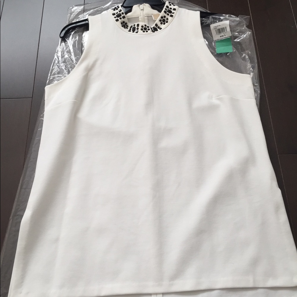 Michael Kors Sleeveless White Top, NWT, Size L